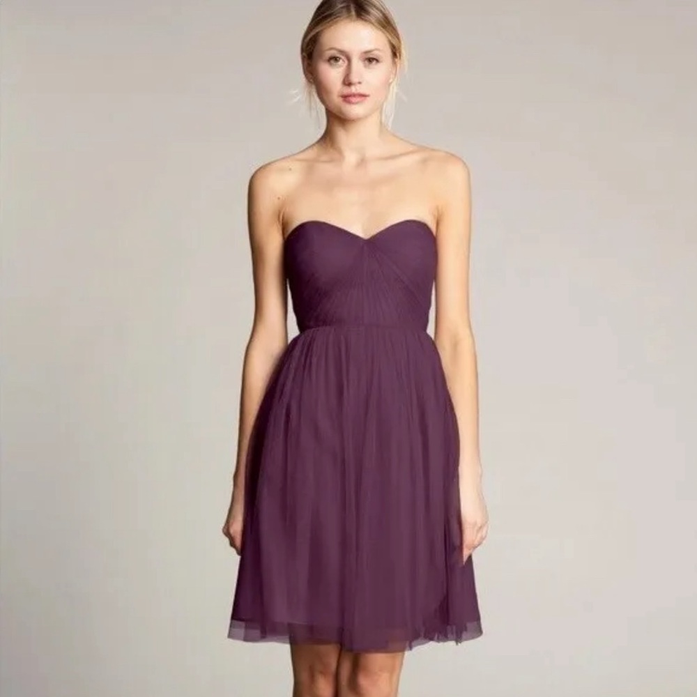 Jenny Yoo Wren Convertible Dress size 8 Short Formal Wedding Prom Purple Tulle